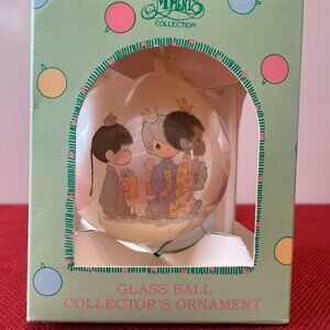 Vintage Enesco Precious Moments 3-inch Glass Collector's Ornament Christmas Star